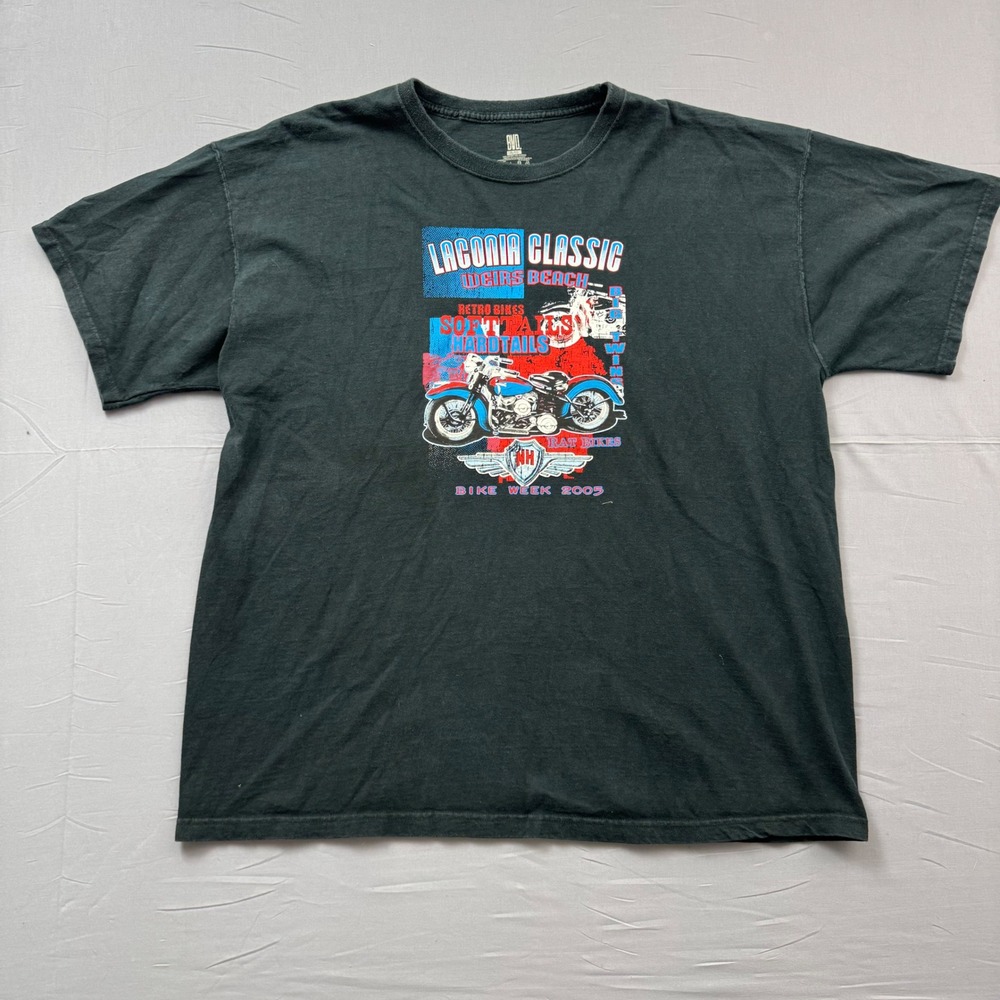 BVD Laconia Classic Bike Week 2005 Weirs Beach NH Motorcycle Graphic T-Shirt XL